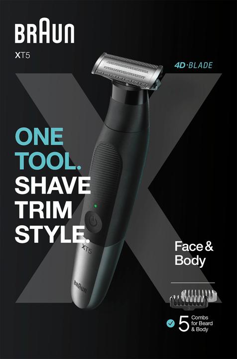 Image du produit Braun Rasoir-Tondeuse Hybride Series XT5, Rasoir VIsage, Tondeuse Corps, Lame Durable, XT5100