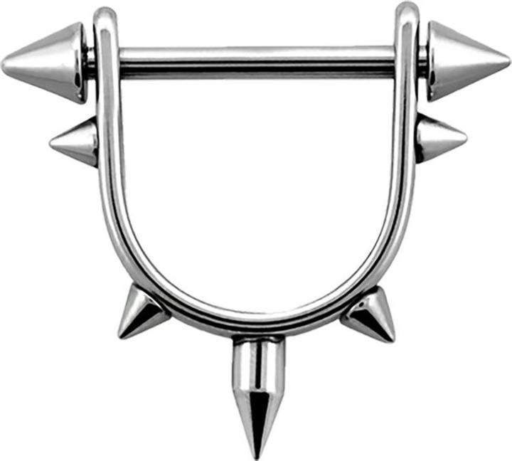 Star Piercing Stirrup silber mit Cone (Chirurgenstahl 316L, ohne Messing)