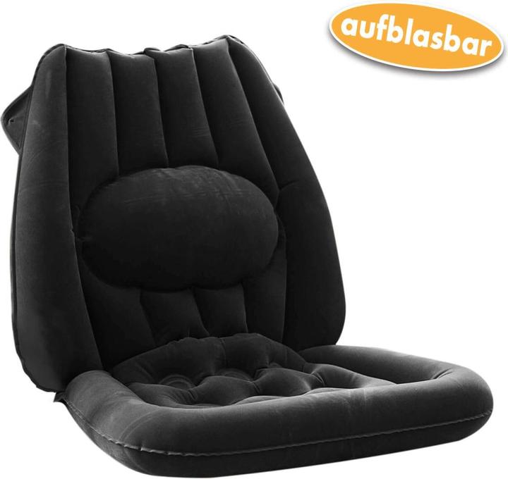 Produktbild Vital Comfort Sitzkissen mit Lendenwirbelstütze, Rückenkissen aufblasbar, anthrazit