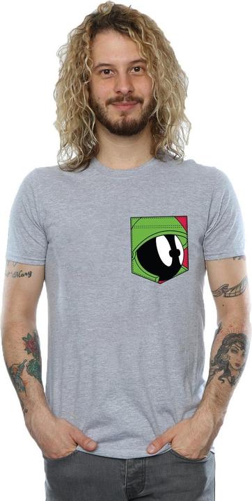 Immagine prodotto Looney Tunes Marvin The Martian Face Faux Pocket Maglietta Uomo (3XL)