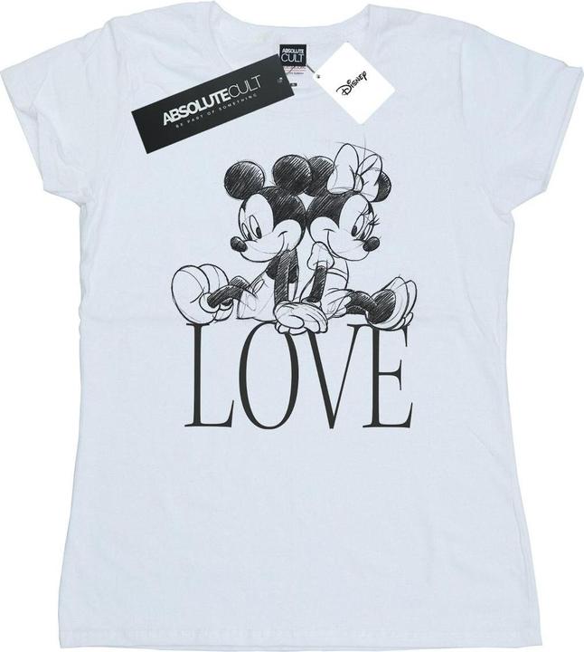 Actual product image Disney Womens/Ladies Mickey And Minnie Mouse Love Cotton T-Shirt (XL)
