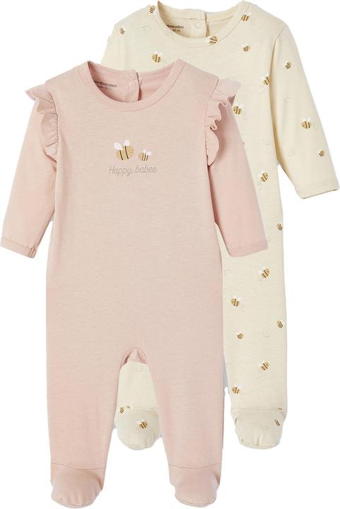 Vertbaudet Bio-Kollektion: 2er-Pack Baby Strampler mit Bienen