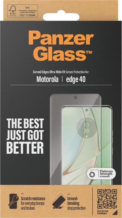 Actual product image PanzerGlass Ultra-Wide Fit (1 Piece, Motorola Edge 40)