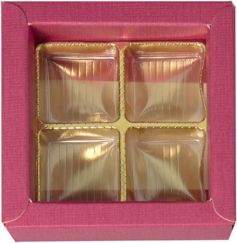 Actual product image miniSchoggi Praline Packaging Pink for 4 chocolates (4 x)