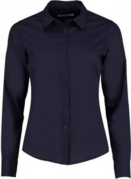 Kustom Kit PoplelinBluse langärmlig tailliert