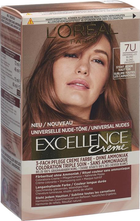 Image du produit L'Oréal Paris EXCELLENCE Universelle Nude blond clair (1 pc) (7U Blond moyen)
