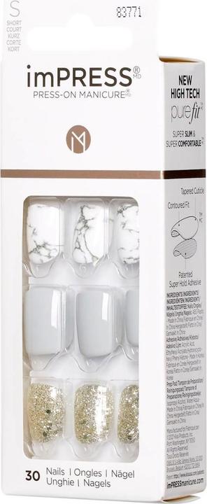 Actual product image KISS Nails - imPress Knock Out (Artificial nails, Grey, White)