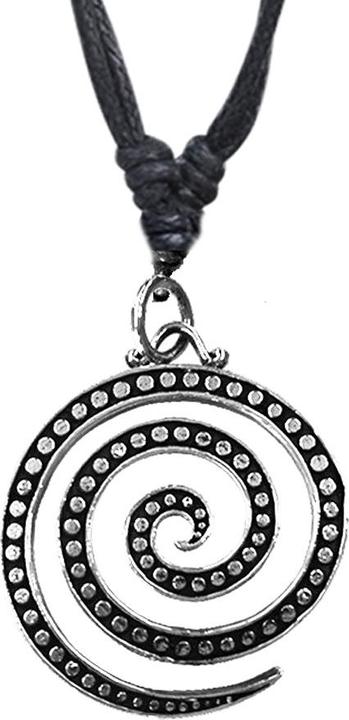 Produktbild Star Piercing Halskette schwarz Anhänger silber Spirale (Messing)