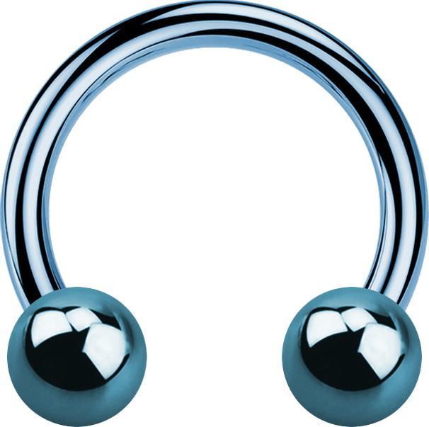 Produktbild Star Piercing Micro Circular Barbell hellblau mit zwei Kugeln (Titan G23, ohne Messing)