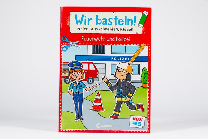 Produktbild Loewe Wir basteln! ab 5 Jahren - Malen, Ausschneiden, Kleben - Feuerwehr und Polizei
