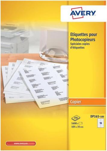 Produktbild Avery Dennison Etiquette pour photocopieur, 105 x 35 mm, blanc