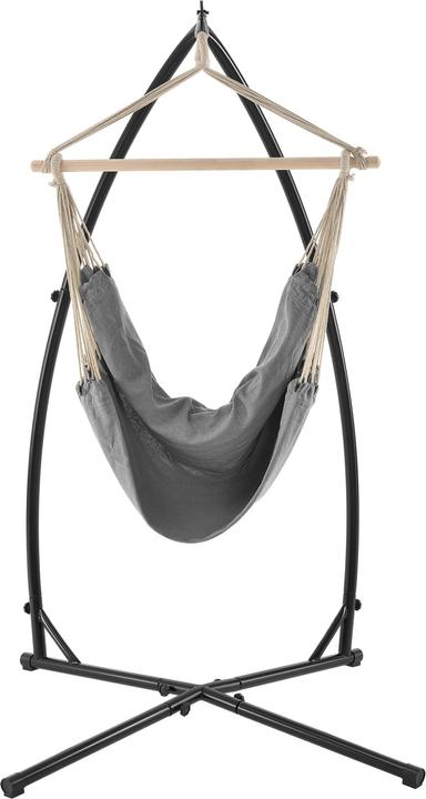 Image du produit Casa.Pro XXL Fauteuil suspendu Diseröd avec support 110x205 cm Gris (130 kg)