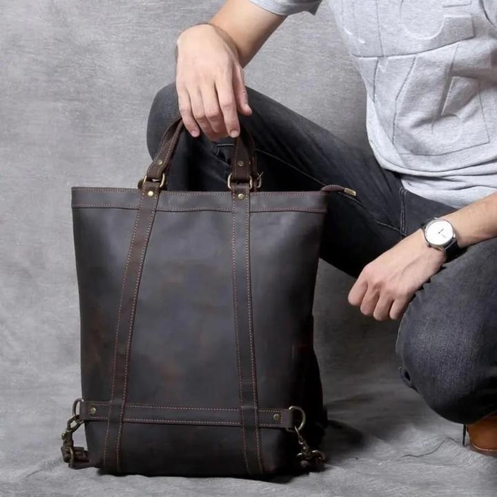 Image du produit Only-Bags.Store Sac à dos en cuir fait main, sacoche en cuir Tote