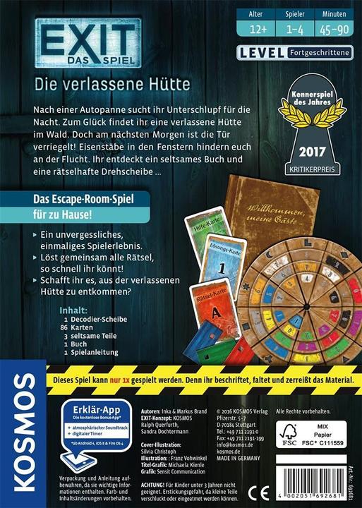 Actual product image Kosmos Exit - The abandoned hut (German)