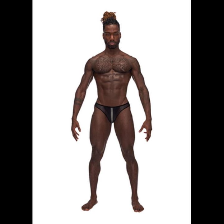 Actual product image Male Power Landing Strip Bikini Brief - Black - L (L)