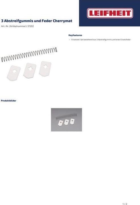 Produktbild Leifheit 3 Abstreifgummis und Feder Cherrymat