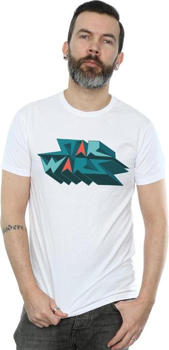 Actual product image Star Wars Mens Edgy Block Logo T-Shirt (4XL)