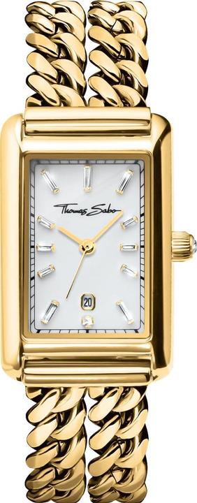 Produktbild Thomas Sabo Damenuhr rechteckig goldfarben (Analoguhr)