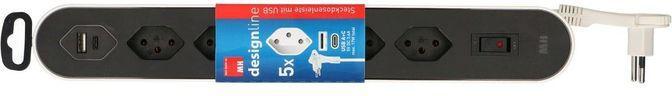Image du produit Max Hauri ligne de conception (5 x, Type 13, USB-A, USB-C, 2.20 m)