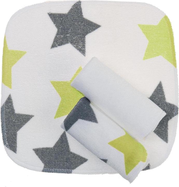 Wash cloth 3 pcs. lime Stars