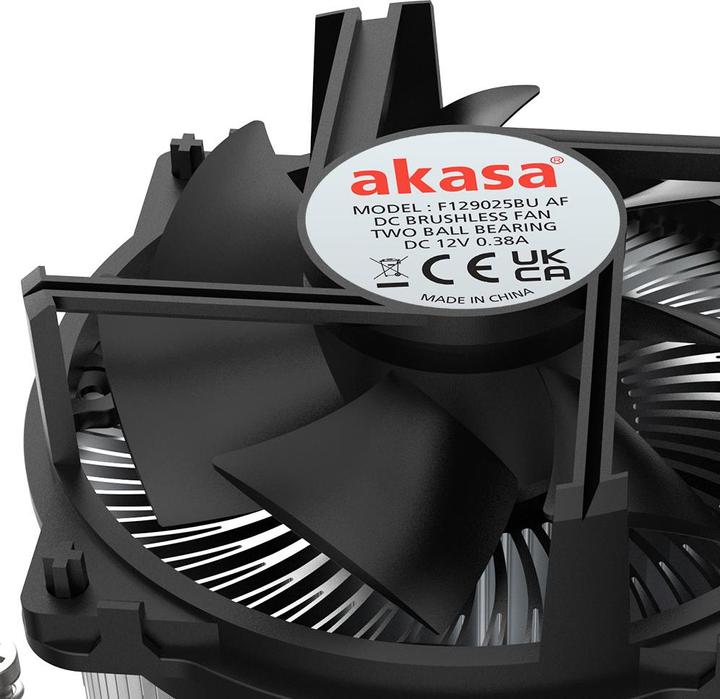 Actual product image Akasa AK-CC6608BP01 Low Profile CPU Cooler - Socket LGA 1700, 63.2 mm Height (63.20 mm)