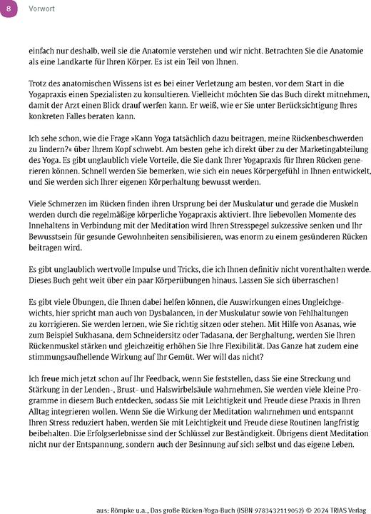 Produktbild Das grosse Rücken-Yoga-Buch (Deutsch, Patricia Römpke, Jutta Pietsch, 2024)