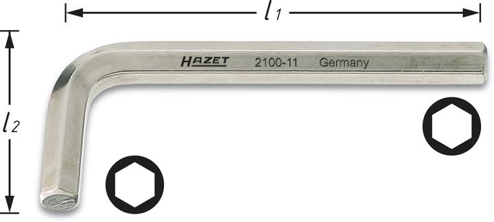 Image du produit HAZET Clé mâle coudée 2100-12 ∙ Profil à 6 pans intérieurs ∙ 12 mm