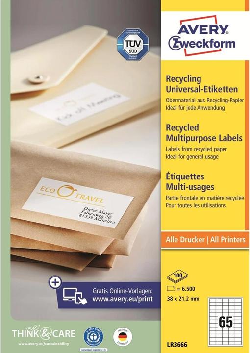 Produktbild Avery Recycling Universal-Etiketten