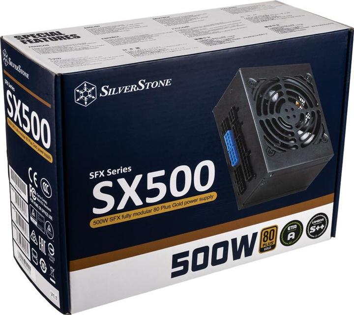 Actual product image Silverstone SST-SX500-G v1.1 SFX Power Supply 80 PLUS Gold, modular - 500 Watt (500 W)