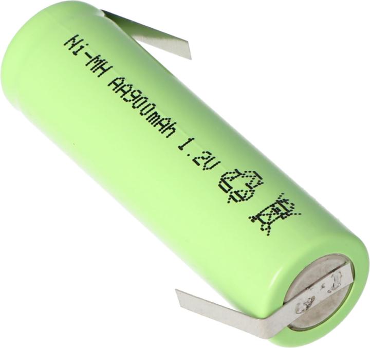 Image du produit AccuCell Accu Flat Top Mignon AA avec languette à souder en forme de Z (1 pcs, AA, 800 mAh, Piles rechargeables + chargeur)