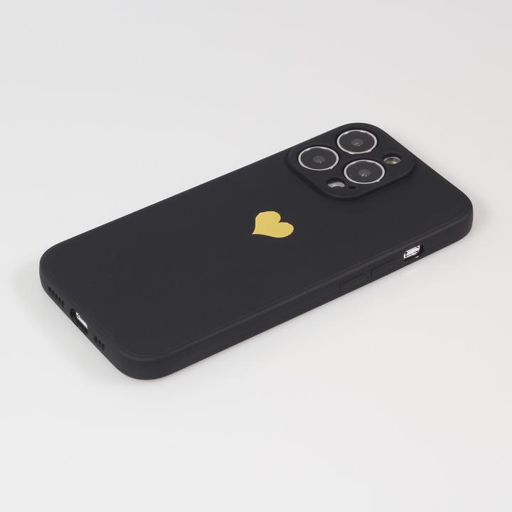 Actual product image PhoneLook Cover Silicone Mat Heart gold (Apple iPhone 13 Pro)