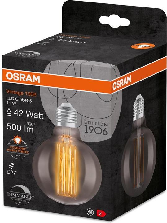 Produktbild Osram Vintage 1906 Led Classic Slim Filament Globe (E27, 11 W, 500 lm, 1 x, G)