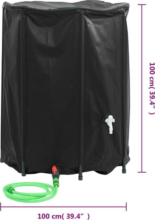 Actual product image VidaXL Water tank with tap Foldable 750 L PVC (750 l)