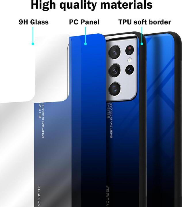 Productafbeelding Cadorabo TPU 2 kleuren glasdekking (Samsung Galaxy S21 Ultra)