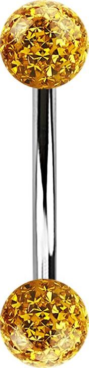 Immagine prodotto Star Piercing Banana d'argento con due sfere di cristallo topazio Strato protettivo epossidico (Acciaio chirurgico 316L)