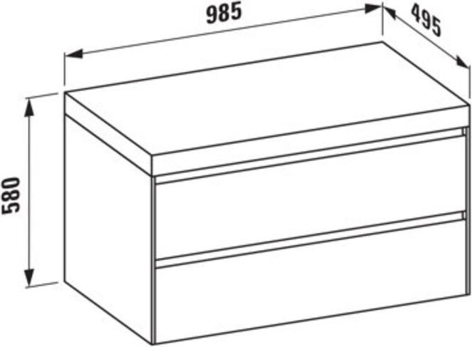 Actual product image Laufen Lani washbasin top wild oak incl. vanity unit, without cutout, 985x495x580mm, H406560112