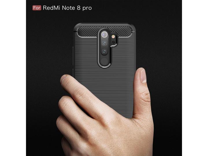 Produktbild Screenguard Xiaomi Redmi Note 8 Pro Hülle Carbon Brushed Soft TPU (Xiaomi Redmi Note 8 Pro)