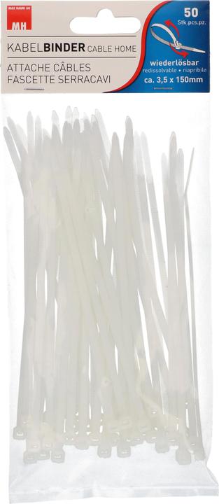 Produktbild Max Hauri Cable Home wiederlösbar (Kunststoffkabelbinder, 1500 mm, 50 Stk.)