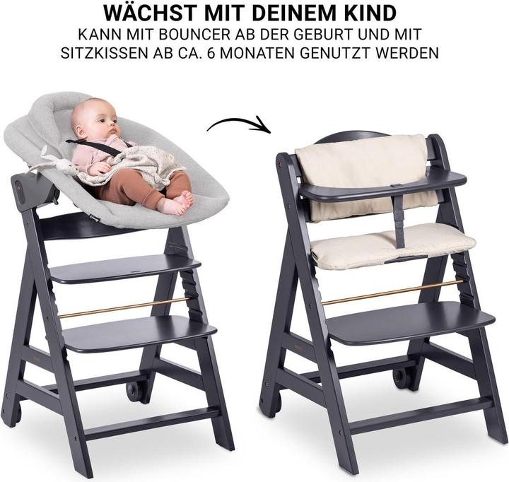 Produktbild Hauck Hochstühle Beta Plus White 5-tlg. Newborn Set - Hochstuhl (Hochstuhl)