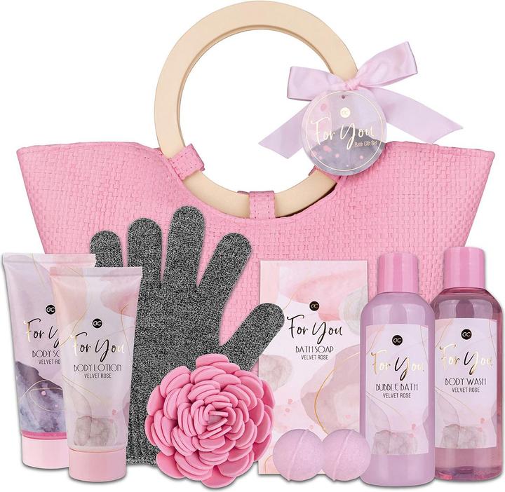 Accentra Badeset PINK ROSE in Handtasche (Haarpflege set)