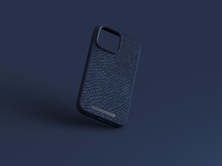 Produktbild Njord Hard-Cover Salm.Leather Magsafe Case blue (Apple iPhone 14 Pro Max)