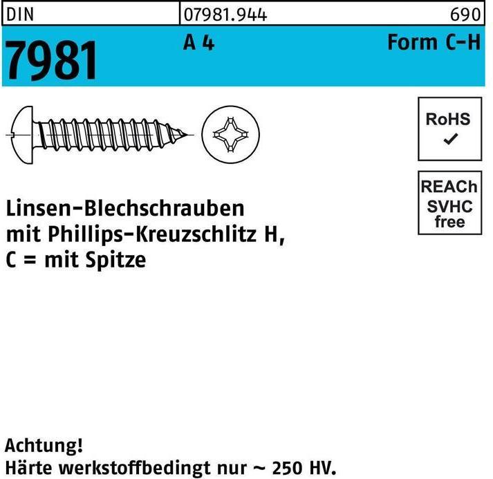 Actual product image Self-tapping screw ISO 7049 LIKO w.point/cross recess-PH C 6.3 x 16 -H A 4 (500 Screws per piece)