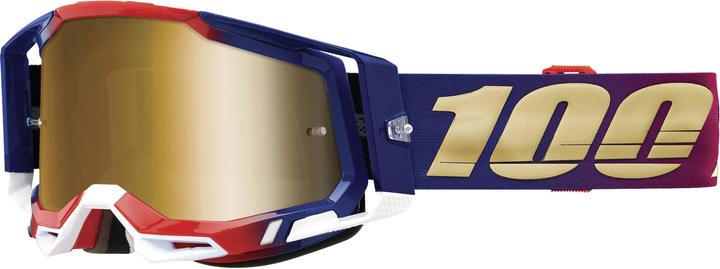 Image du produit 100% Racecraft 2 Goggle United - True Gold Mirror (Bleu, Red, True Gold Mirror)
