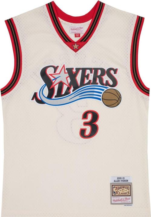 Mitchell & Ness NBA Philadelphia 76ers Allen Iverson Off White Team Color Swingman Trikot Herren