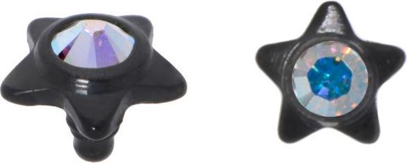Bijouteria Dermal-Anchor Aufsatz (Kristall, PVD Beschichtung (schwarz), Titan)