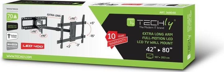 Produktbild Techly LED/LCD-Halterung für 42-80" schwarz (Wand, 80", 70 kg)