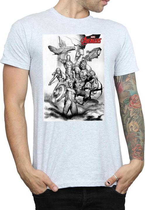 Image du produit Mens Avengers Assemble Team Sketch T-Shirt (L)