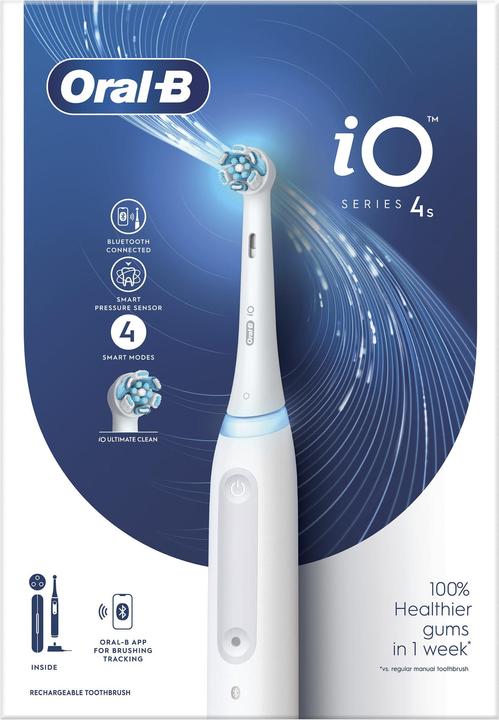 Image du produit Oral-B iO 4S Brosse à dents vibrante pour adulte Blanc (Brosse à dents oscillo-rotative)