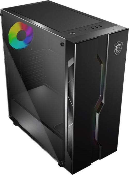 Actual product image MSI MAG VAMPIRIC 010X Mid Tower Gaming Computer Case "Black, 1x 120mm ARGB Fan, Mystic Light Sync (ATX, Mini-ITX, mATX)