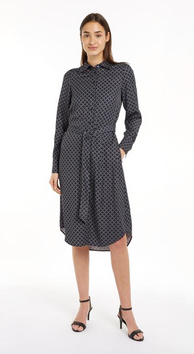 Actual product image Tommy Hilfiger Diamond Monotype Dames Jurk Viscose - Blauw - Maat 38 (38)